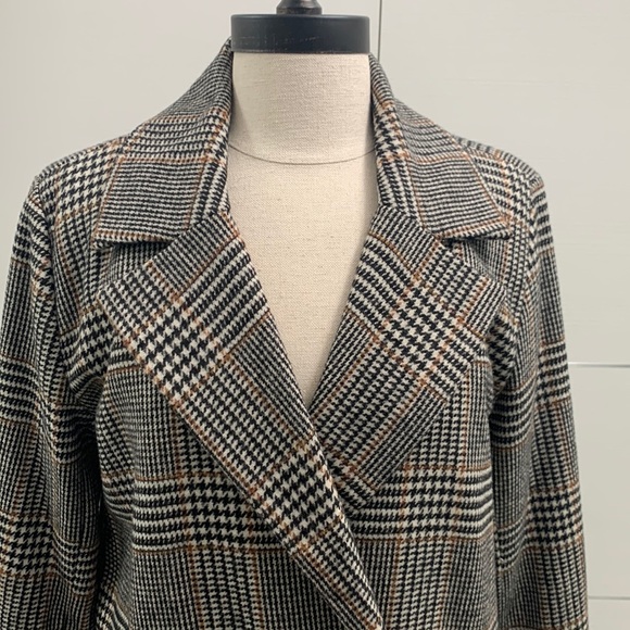 Forever 21 NWOT Plaid Double Breasted Wool-blend Long Coat size M - Picture 7 of 17